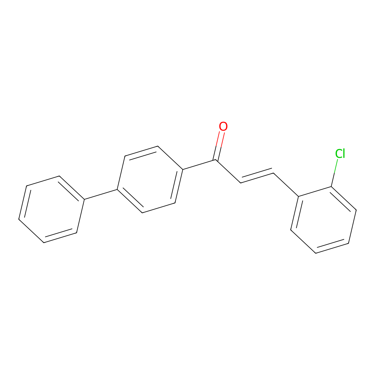 3-(2-Chlorophenyl)-1-(4-phenylphenyl)prop-2-en-1-one molecular structure, CAS 13650-77-6