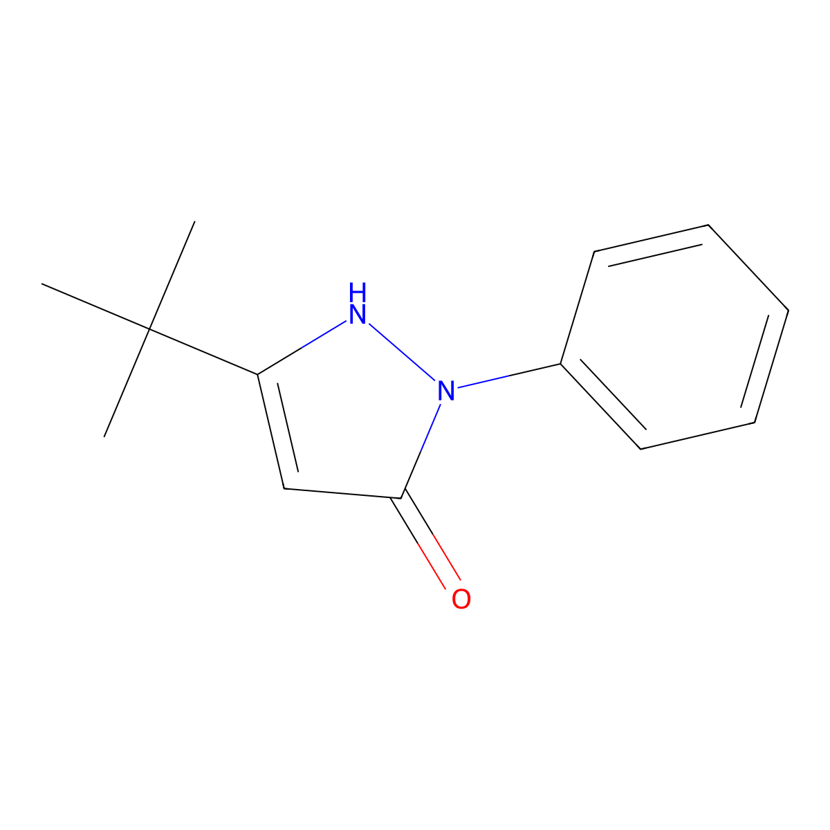 3-tert-butyl-1-phenyl-1H-pyrazol-5-ol molecular structure, CAS 136506-62-2