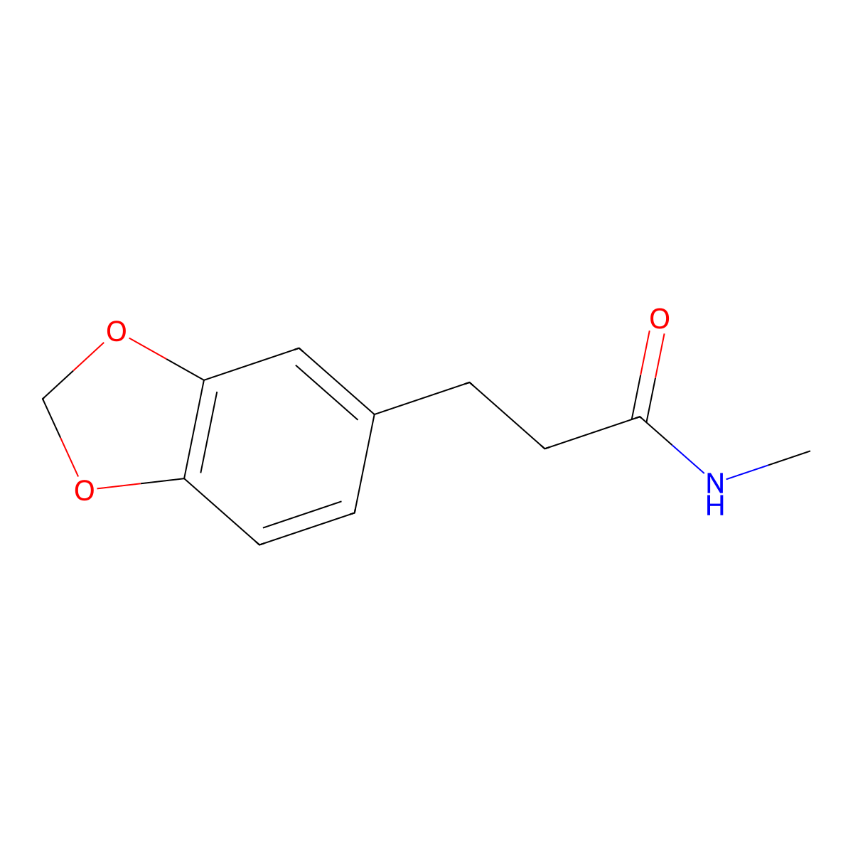 3-(1,3-benzodioxol-5-yl)-N-methylpropanamide molecular structure, CAS 136507-21-6