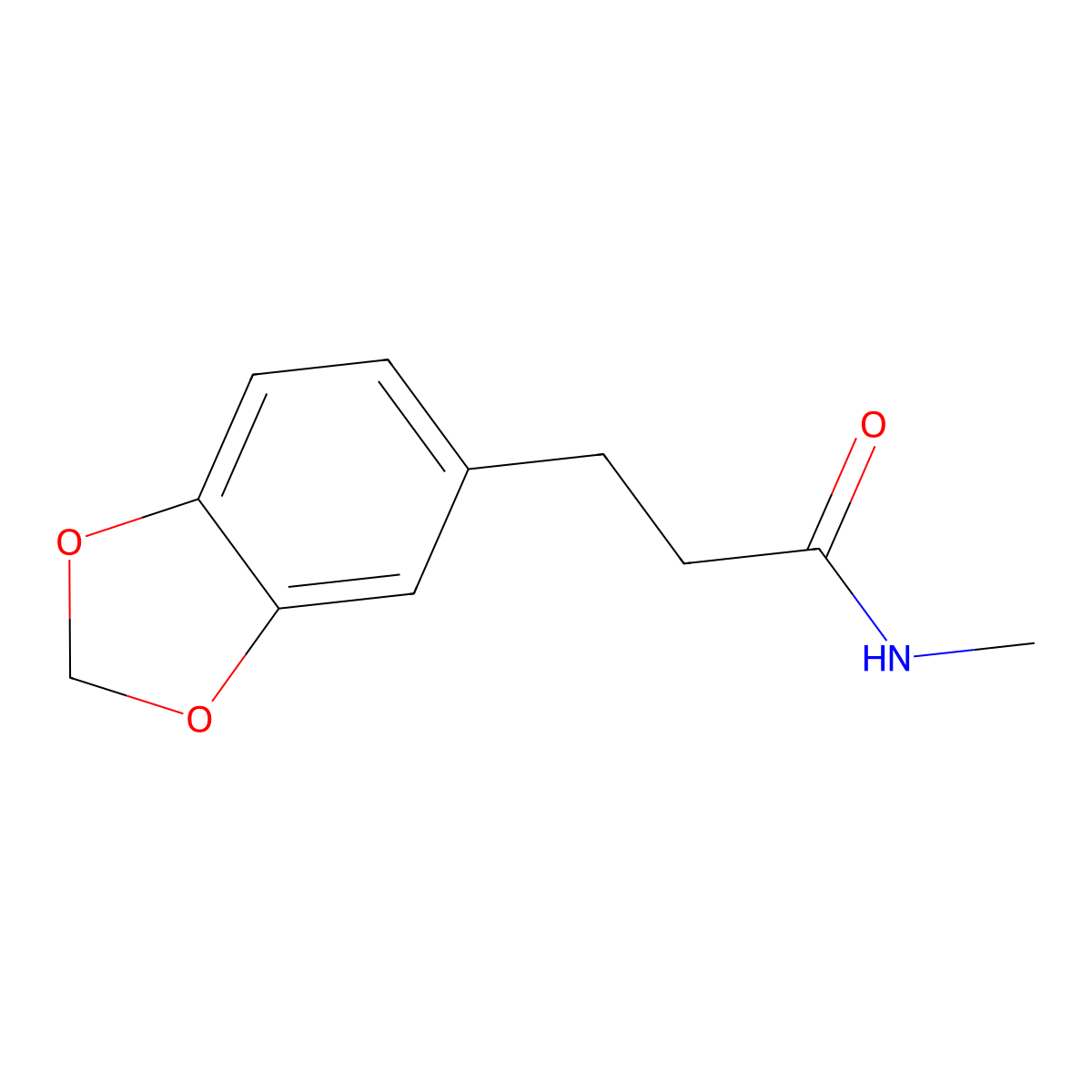 3-(1,3-benzodioxol-5-yl)-N-methylpropanamide molecular structure, CAS 136507-21-6
