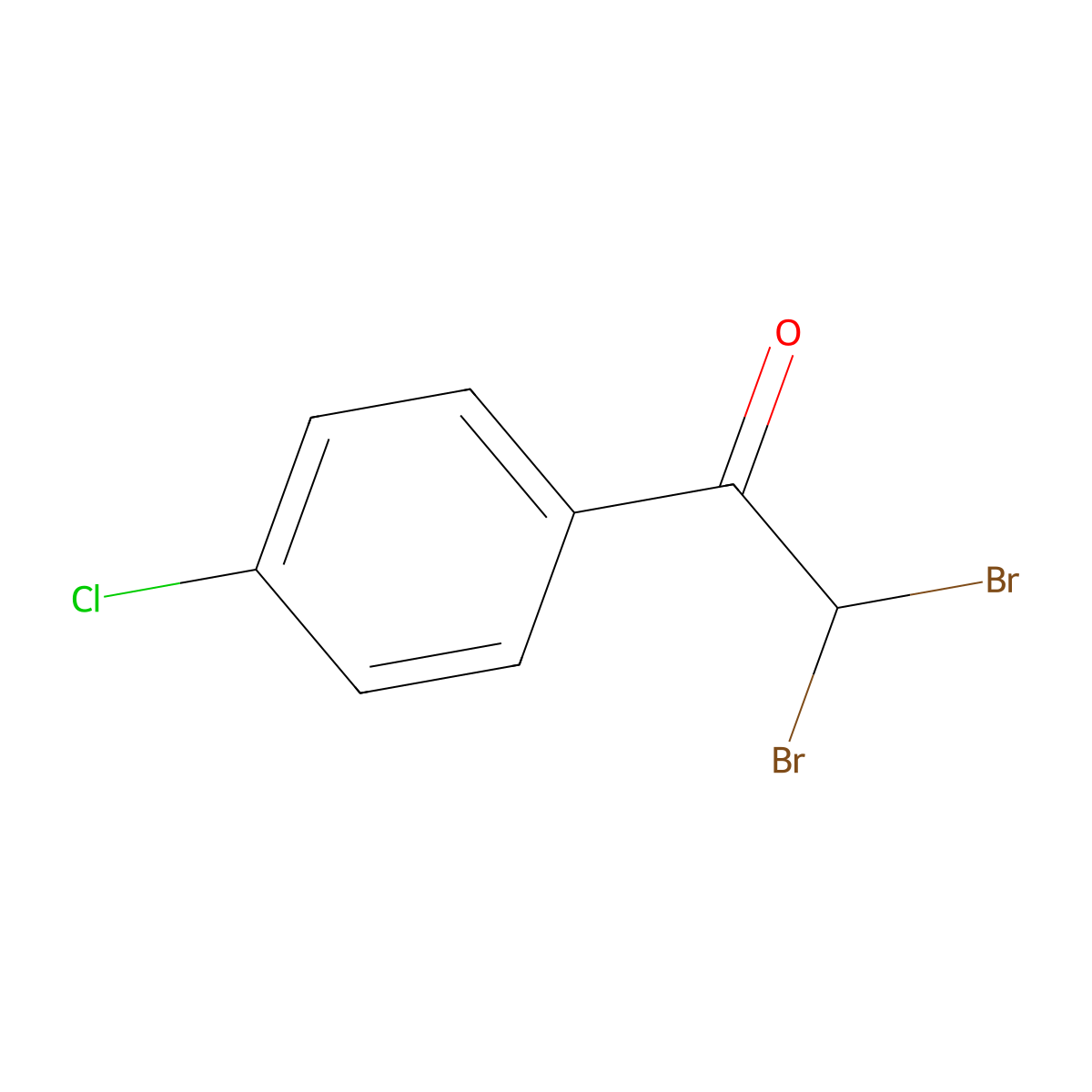 2,2-Dibromo-1-(4-chlorophenyl)ethanone molecular structure, CAS 13651-12-2