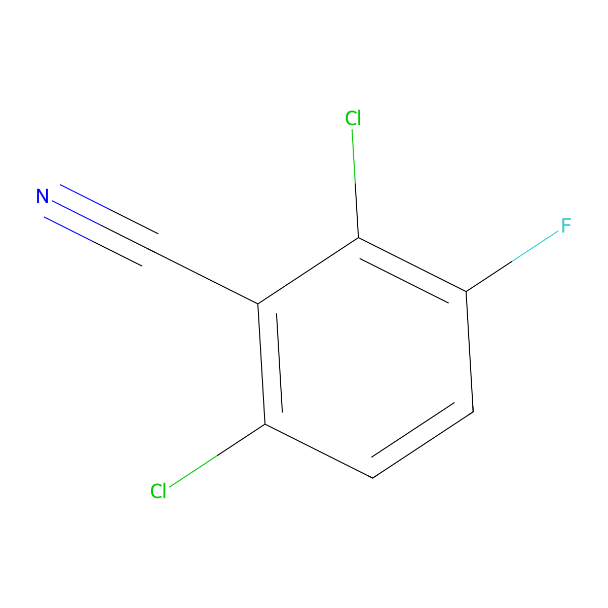 2,6-Dichloro-3-fluorobenzonitrile molecular structure, CAS 136514-16-4