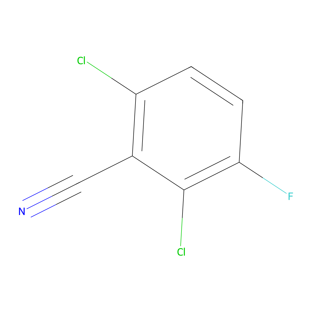 2,6-Dichloro-3-fluorobenzonitrile molecular structure, CAS 136514-16-4