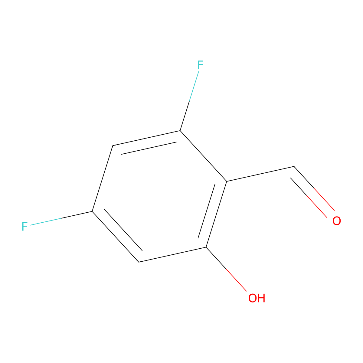 2,4-Difluoro-6-hydroxybenzaldehyde molecular structure, CAS 136516-64-8