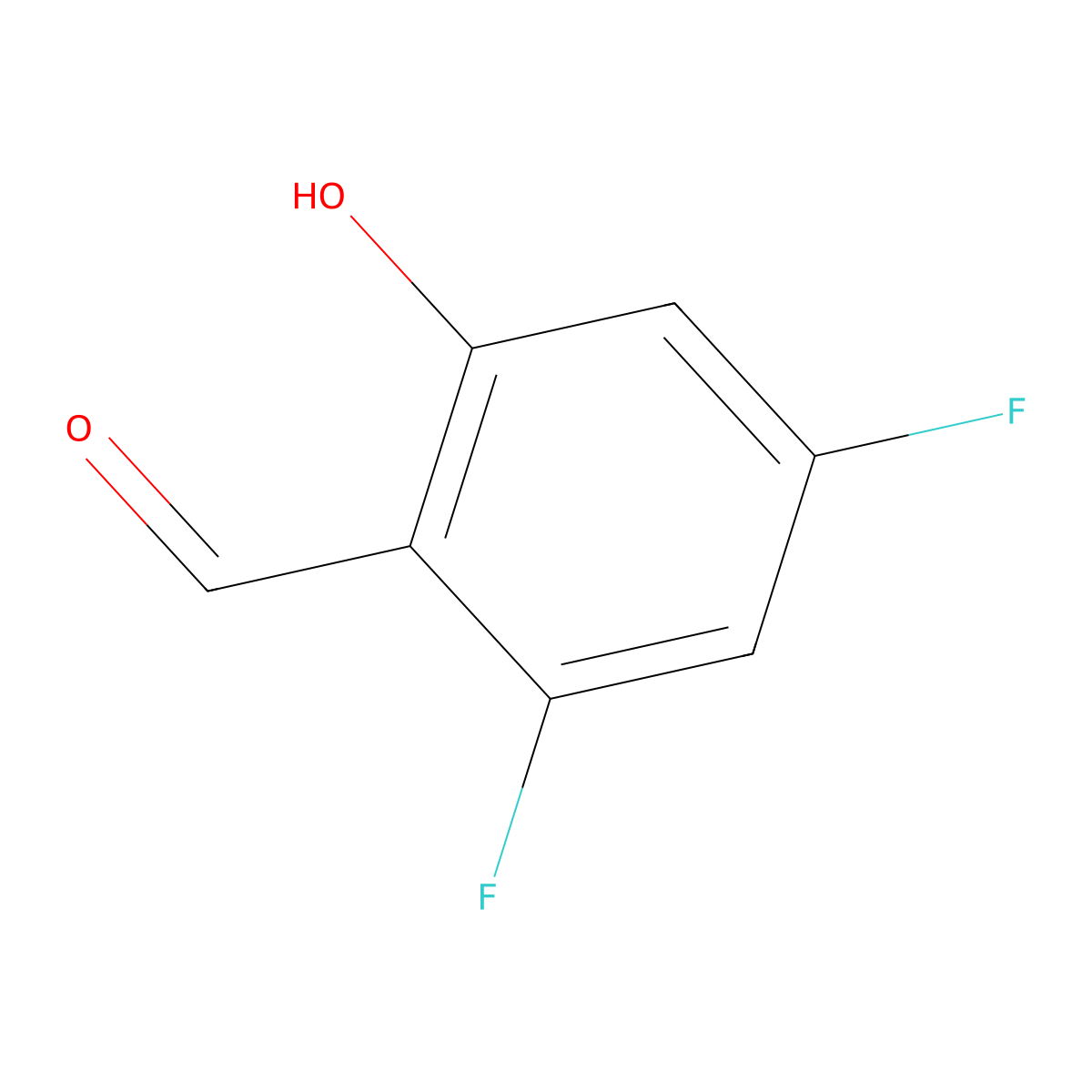 2,4-Difluoro-6-hydroxybenzaldehyde molecular structure, CAS 136516-64-8