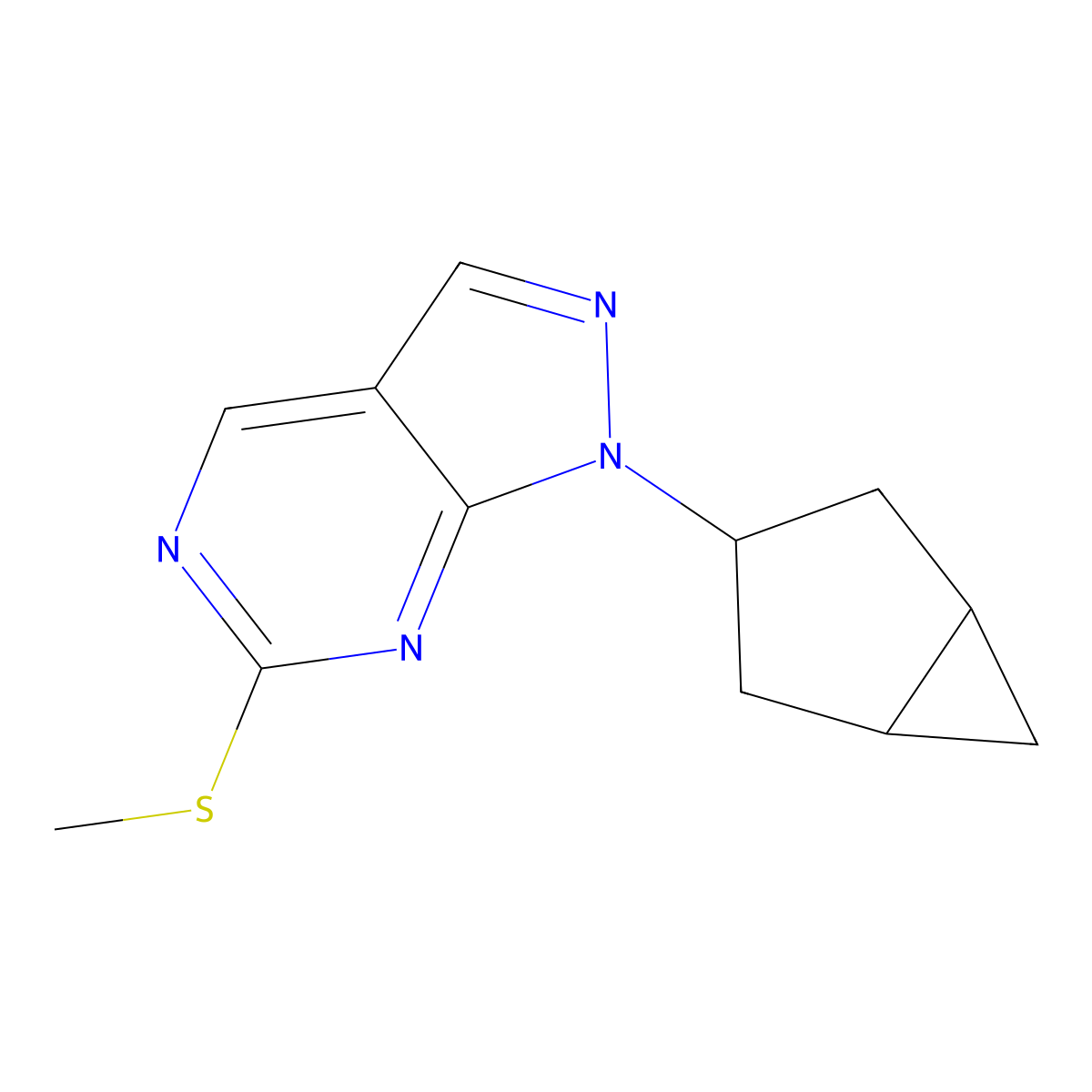 1-(Bicyclo[3.1.0]hexan-3-yl)-6-(methylthio)-1H-pyrazolo[3,4-d]pyrimidine molecular structure, CAS 1365170-02-0