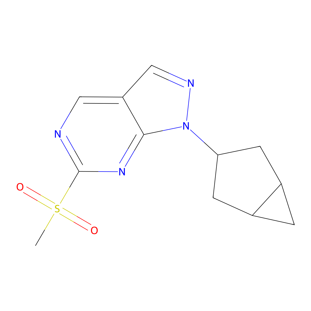 1-(Bicyclo[3.1.0]hexan-3-yl)-6-(methylsulfonyl)-1H-pyrazolo[3,4-d]pyrimidine molecular structure, CAS 1365170-20-2