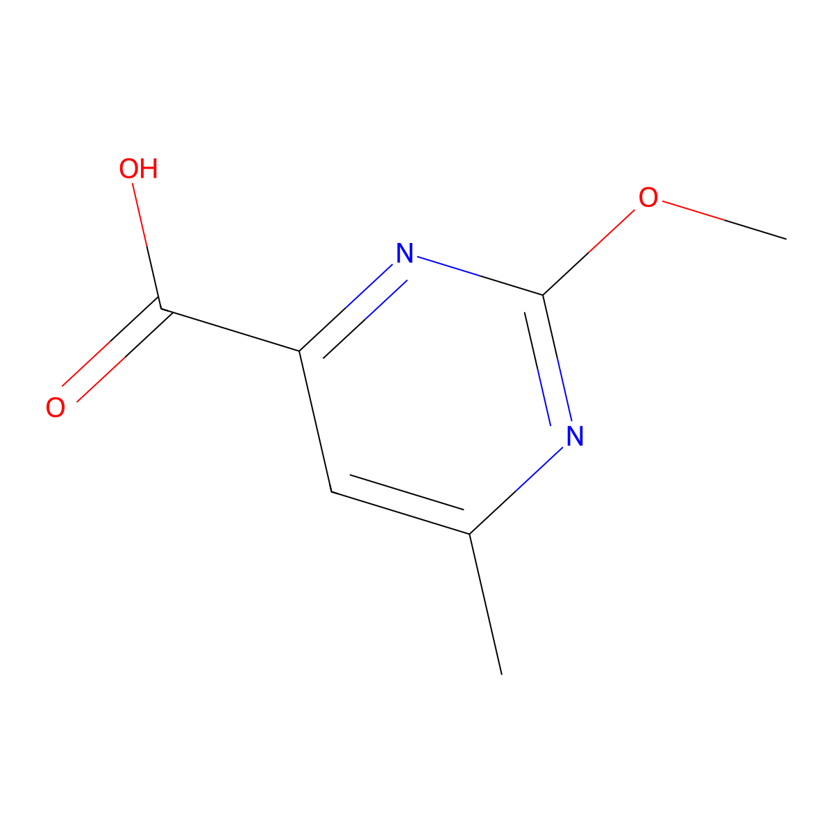 2-Methoxy-6-methylpyrimidine-4-carboxylic acid molecular structure, CAS 136518-00-8