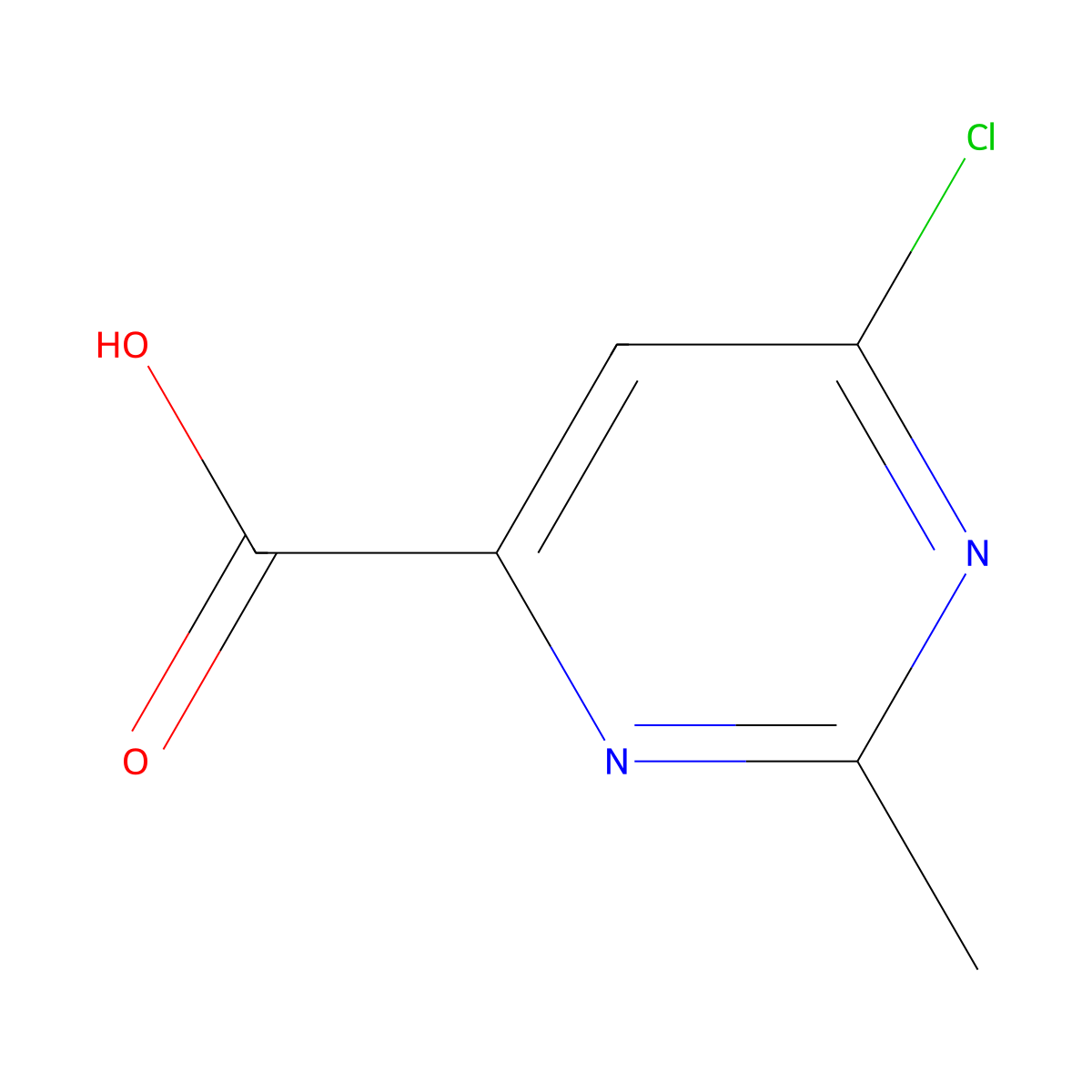 6-Chloro-2-methylpyrimidine-4-carboxylic acid molecular structure, CAS 136518-06-4