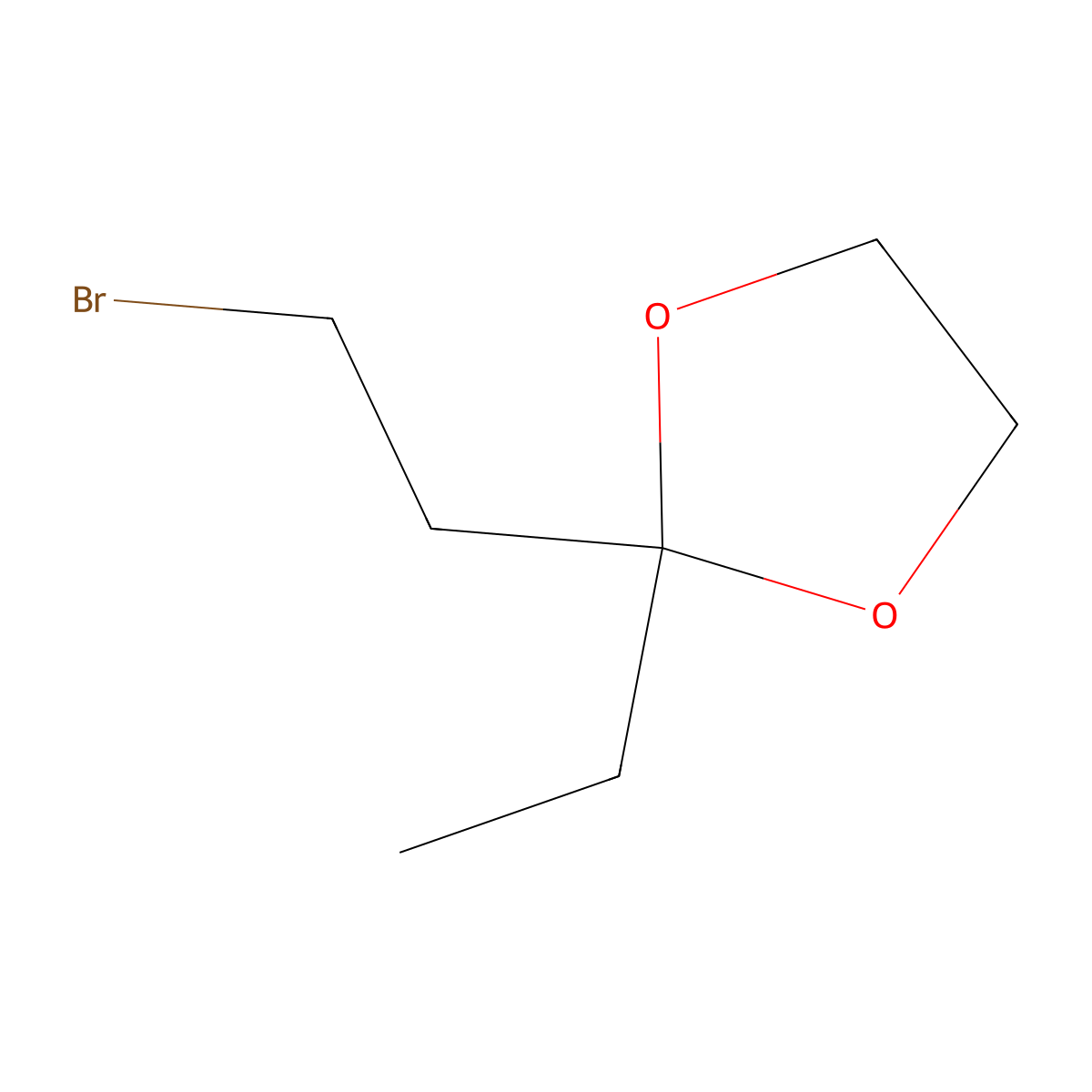 2-(2-Bromoethyl)-2-ethyl-1,3-dioxolane molecular structure, CAS 13652-02-3