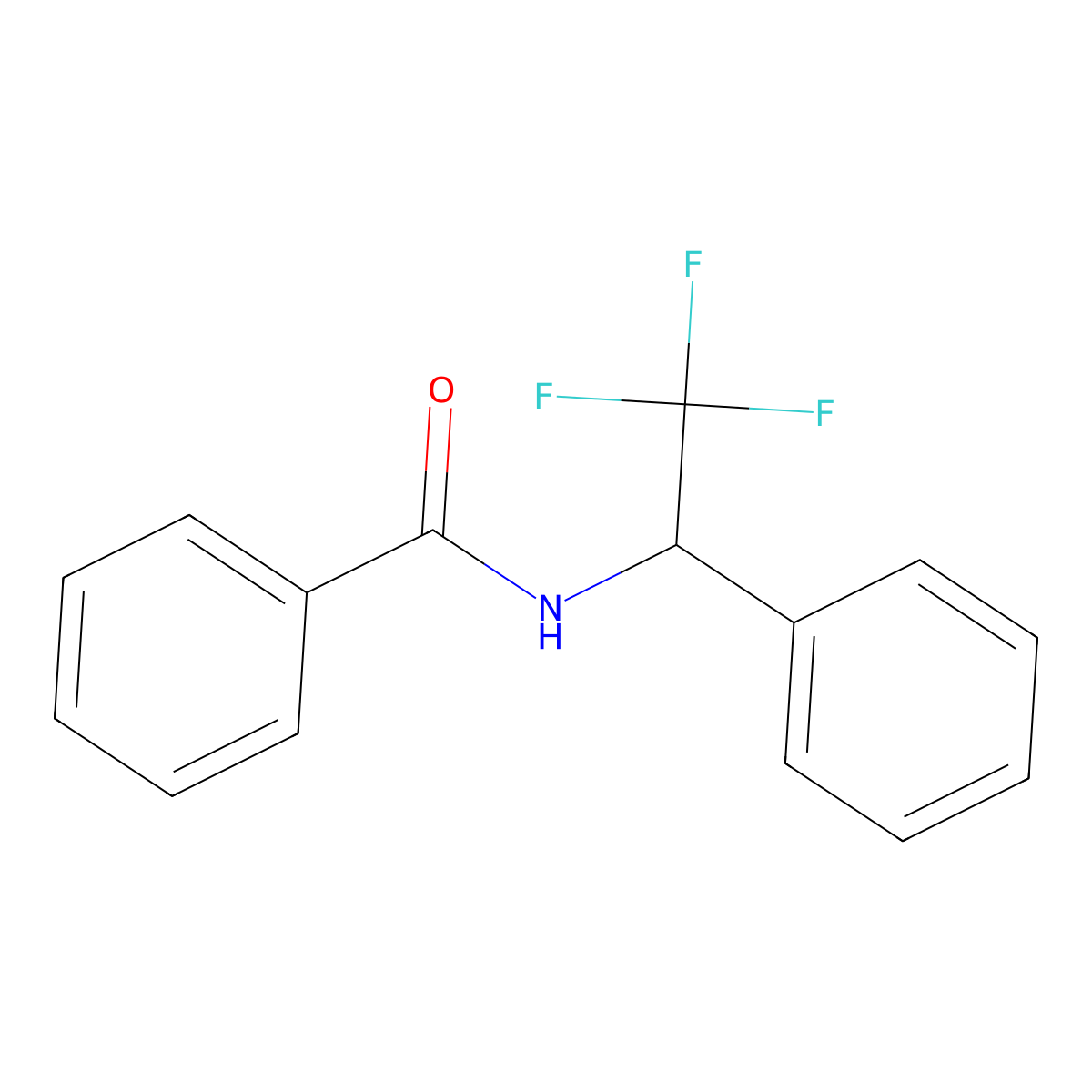 N-(2,2,2-trifluoro-1-phenylethyl)benzamide molecular structure, CAS 13652-10-3