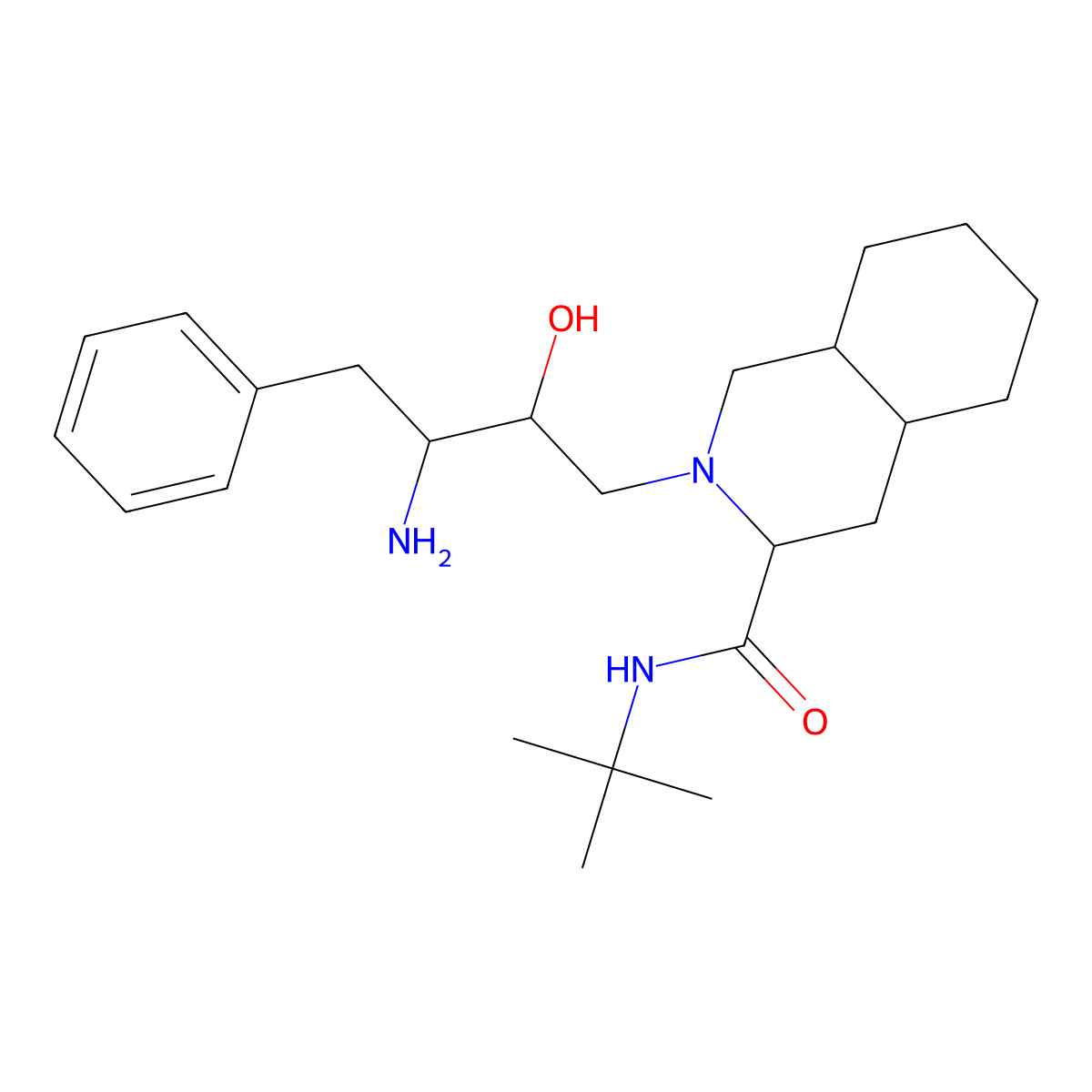 (3S,4aS,8aS)-2-((2R,3S)-3-amino-2-hydroxy-4-phenylbutyl)-N-tert-butyldecahydroisoquinoline-3-carboxamide molecular structure, CAS 136522-17-3