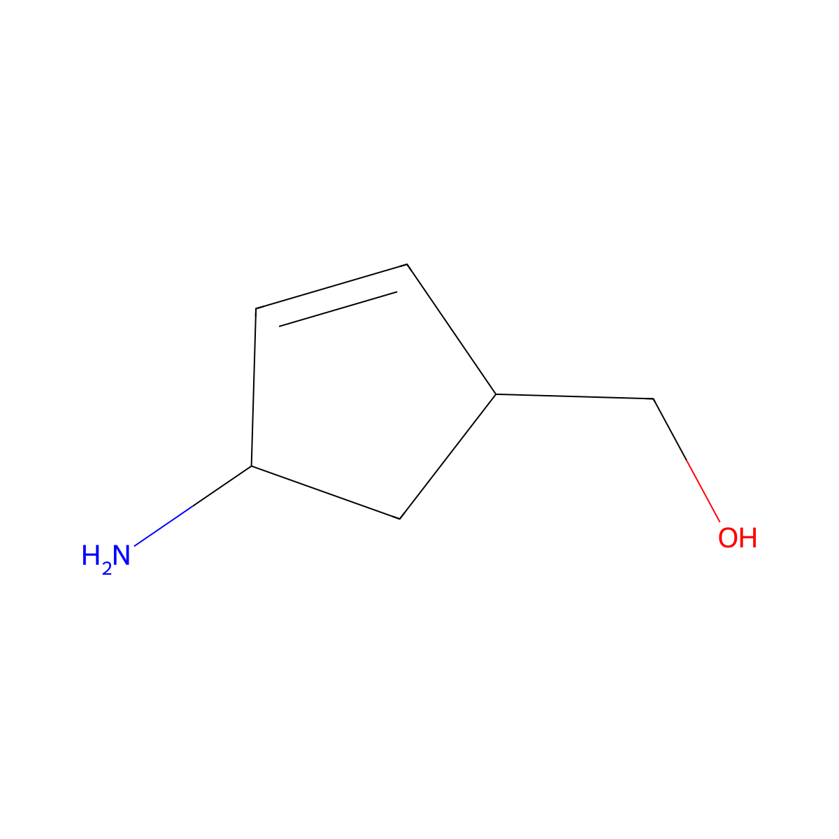 [(1R,4S)-4-Aminocyclopent-2-en-1-yl]methanol molecular structure, CAS 136522-30-0