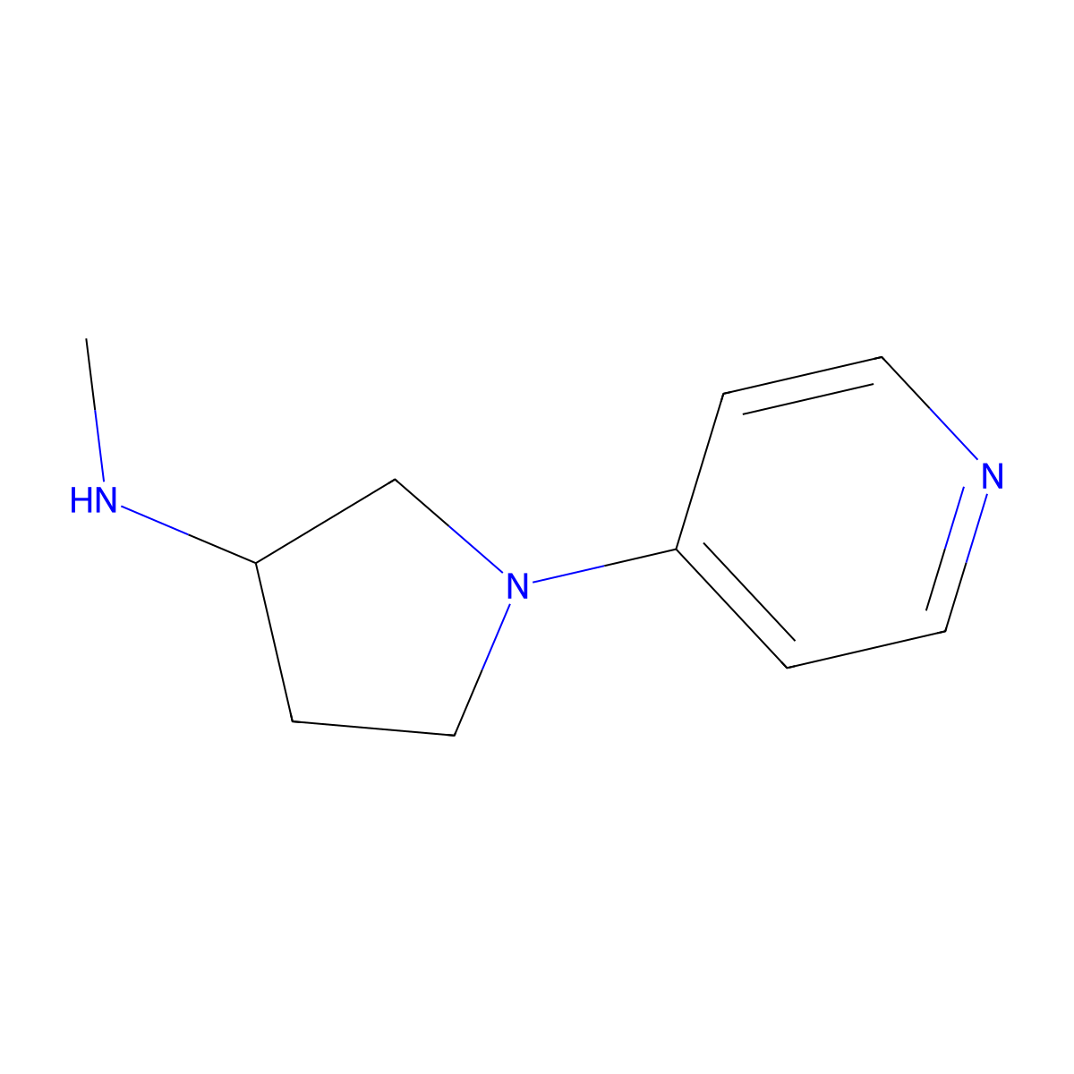 N-methyl-1-(pyridin-4-yl)pyrrolidin-3-amine molecular structure, CAS 1365236-92-5
