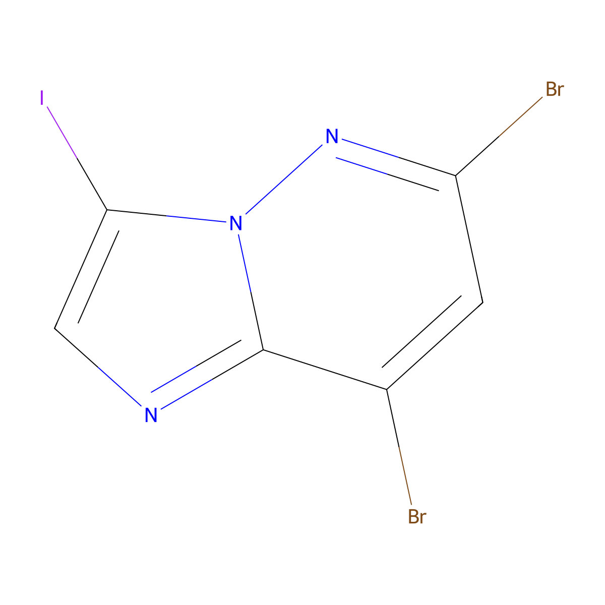 6,8-Dibromo-3-iodoimidazo[1,2-b]pyridazine molecular structure, CAS 1365243-73-7