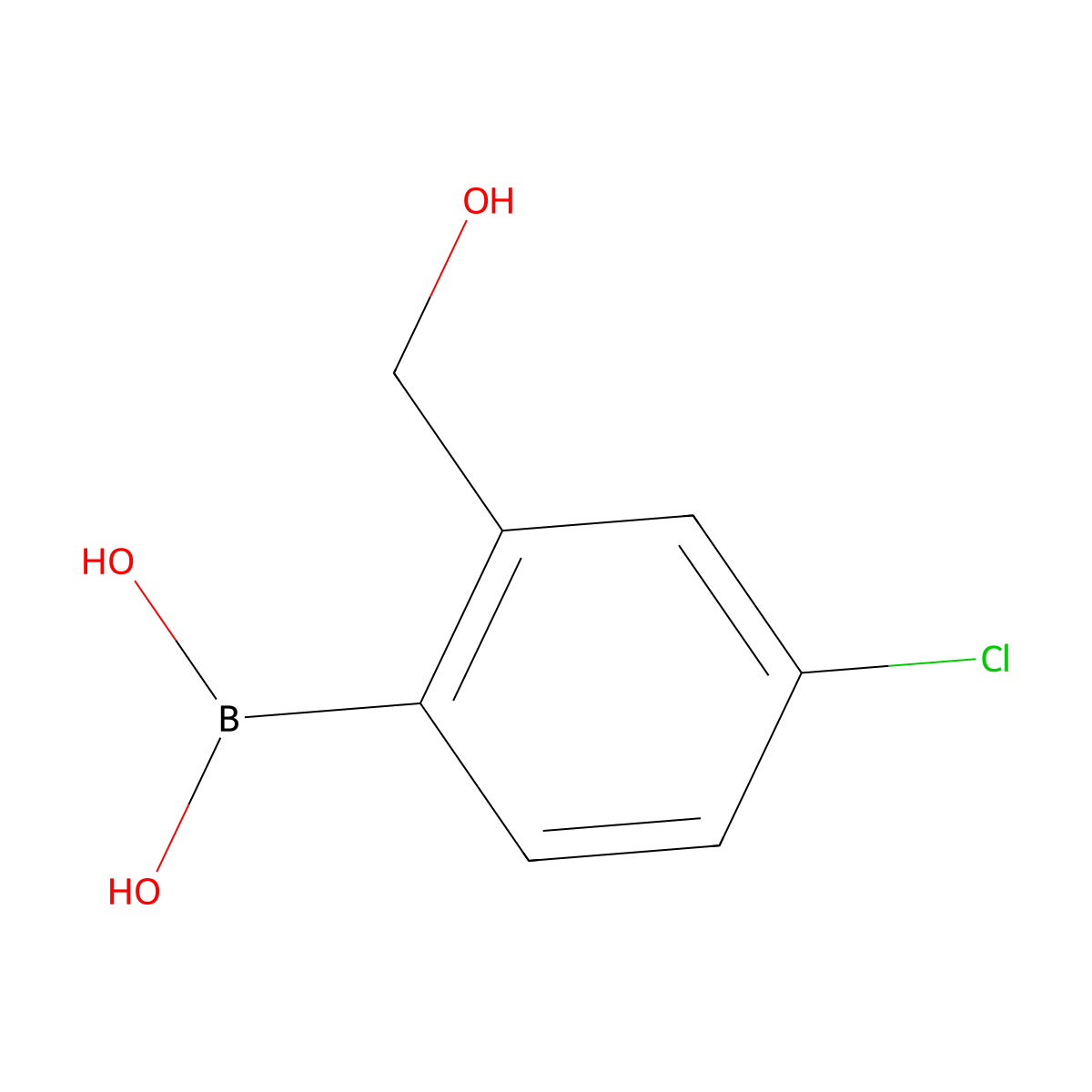 (4-Chloro-2-(hydroxymethyl)phenyl)boronic acid molecular structure, CAS 1365244-07-0