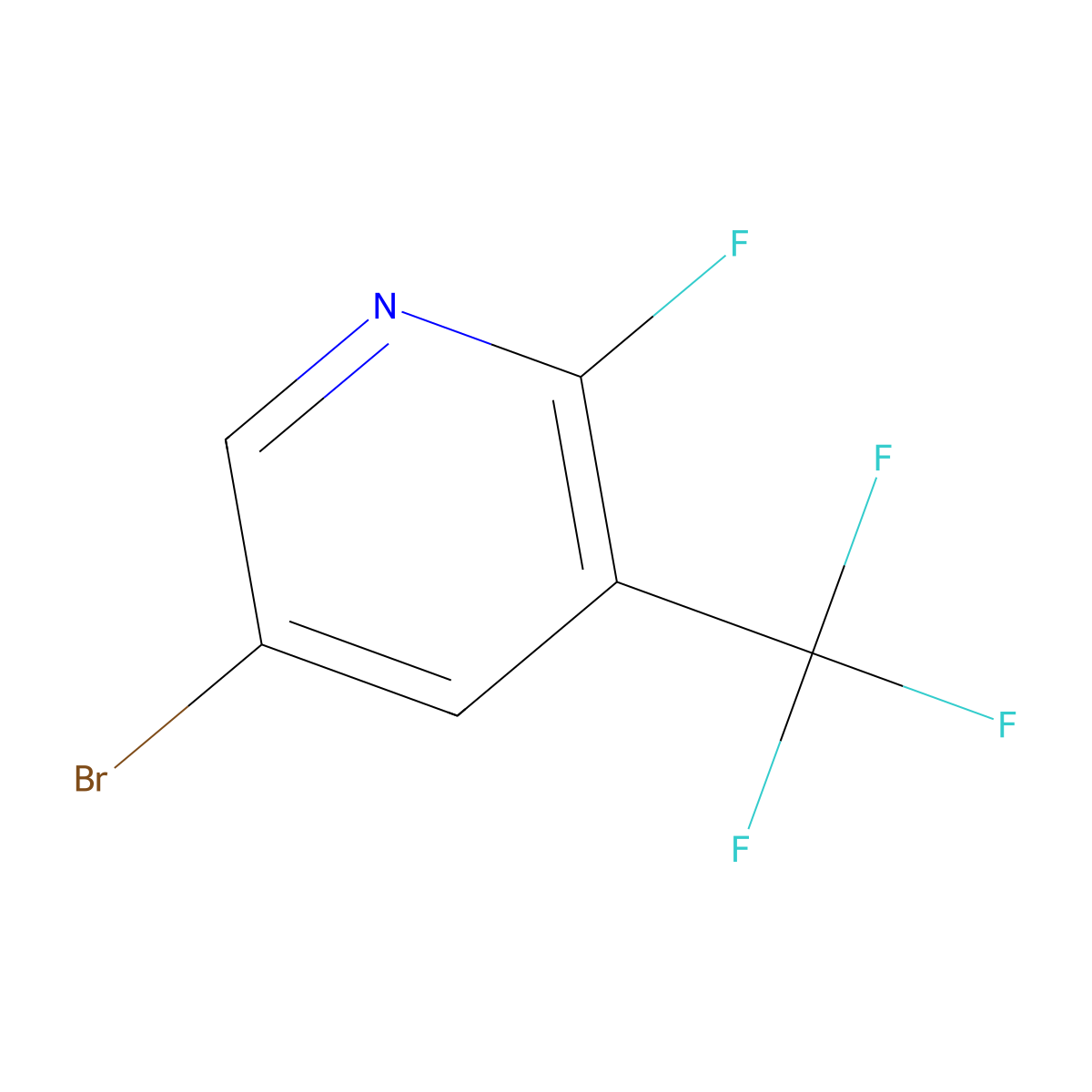 5-Bromo-2-fluoro-3-(trifluoromethyl)pyridine molecular structure, CAS 1365262-75-4