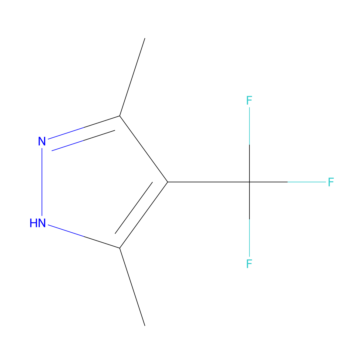 3,5-dimethyl-4-(trifluoromethyl)-1H-pyrazole molecular structure, CAS 1365265-17-3