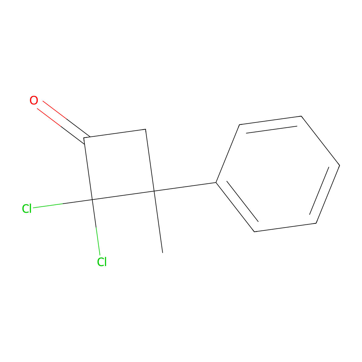 2,2-Dichloro-3-methyl-3-phenylcyclobutanone molecular structure, CAS 136527-27-0