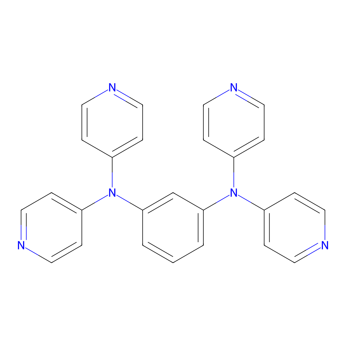 N1,N1,N3,N3-Tetra(pyridin-4-yl)benzene-1,3-diamine molecular structure, CAS 136527-92-9