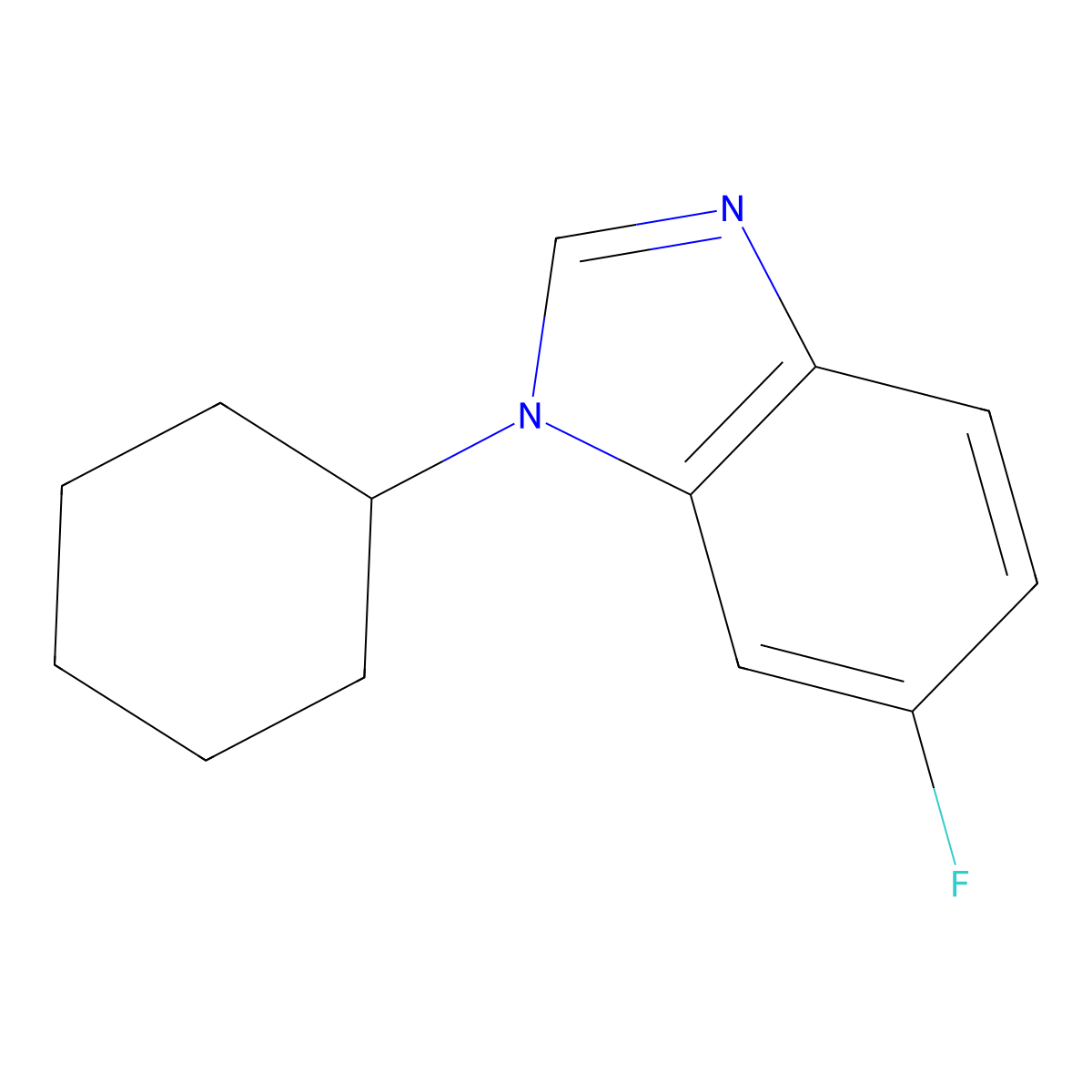 1-Cyclohexyl-6-fluoro-1,3-benzodiazole molecular structure, CAS 1365271-29-9