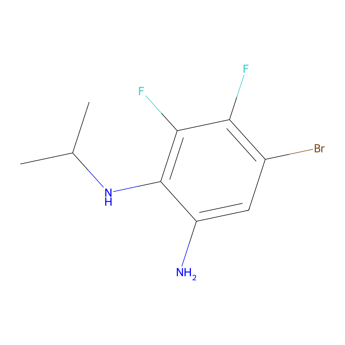 5-Bromo-3,4-difluoro-2-(isopropylamino)aniline molecular structure, CAS 1365271-32-4