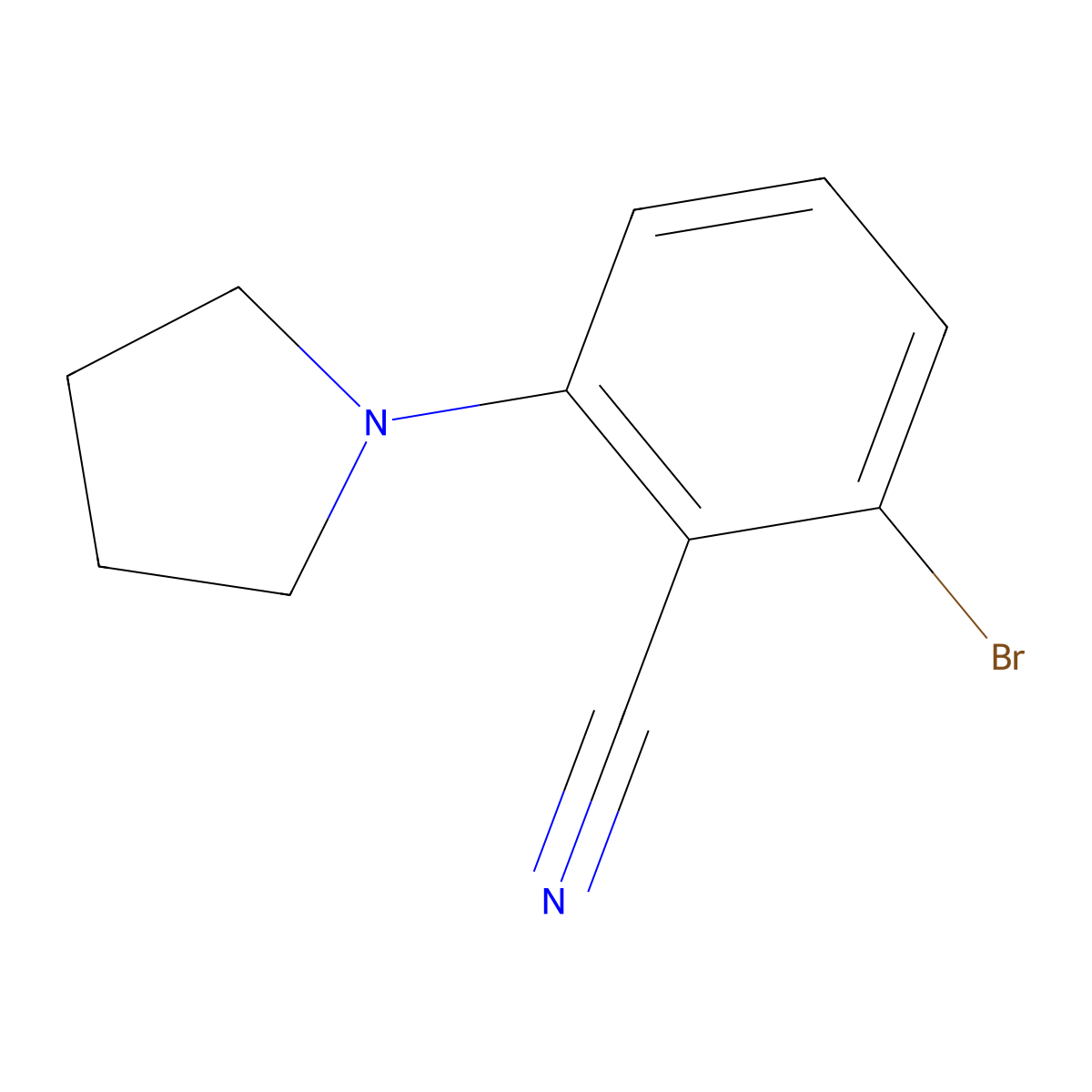 2-Bromo-6-pyrrolidinobenzonitrile molecular structure, CAS 1365271-35-7