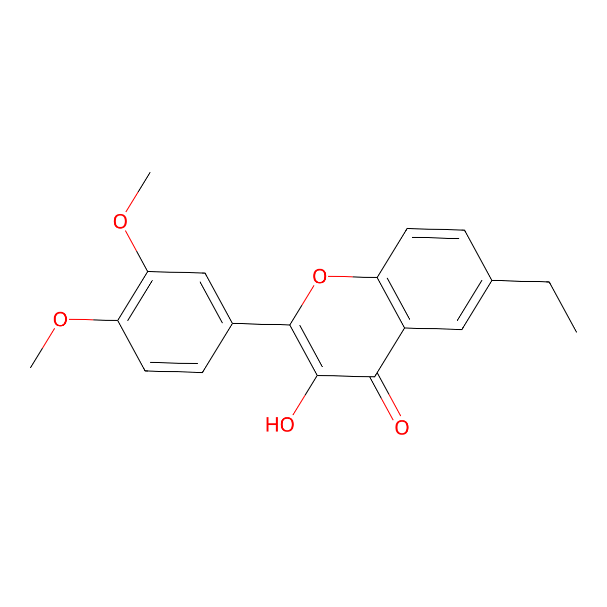 2-(3,4-Dimethoxyphenyl)-6-ethyl-3-hydroxychromen-4-one molecular structure, CAS 1365271-38-0