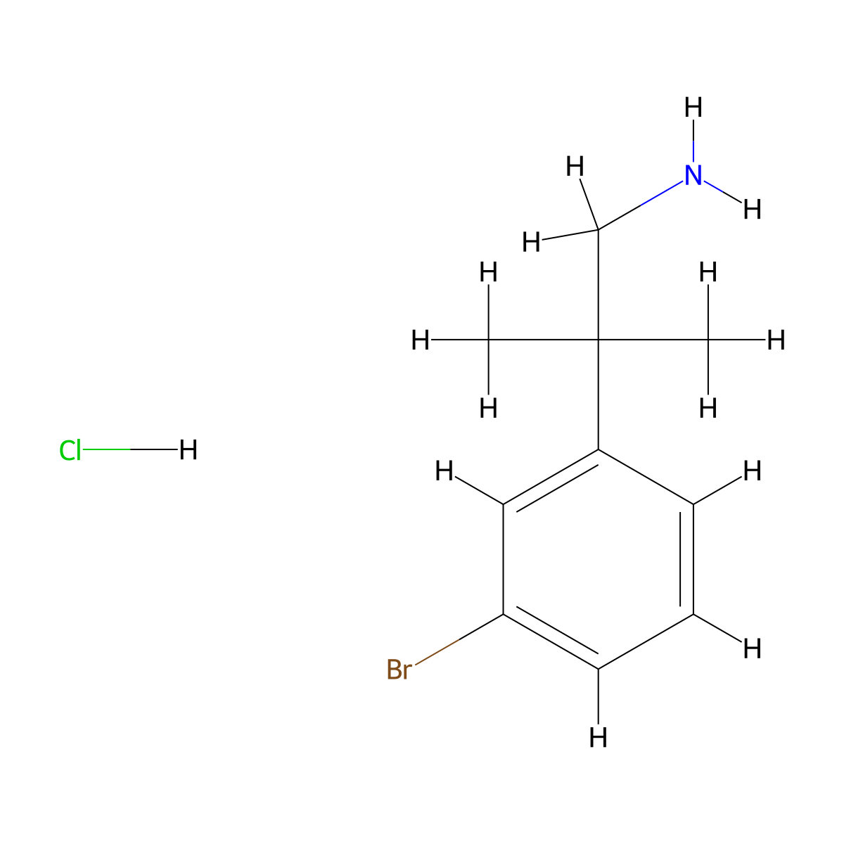2-(3-Bromophenyl)-2-methylpropylamine HCl molecular structure, CAS 1365271-44-8