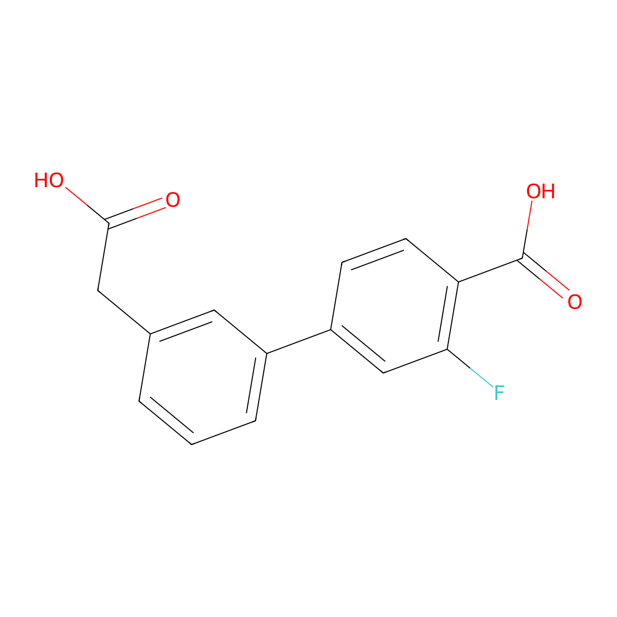 3-(4-Carboxy-3-fluorophenyl)phenylacetic acid molecular structure, CAS 1365271-46-0