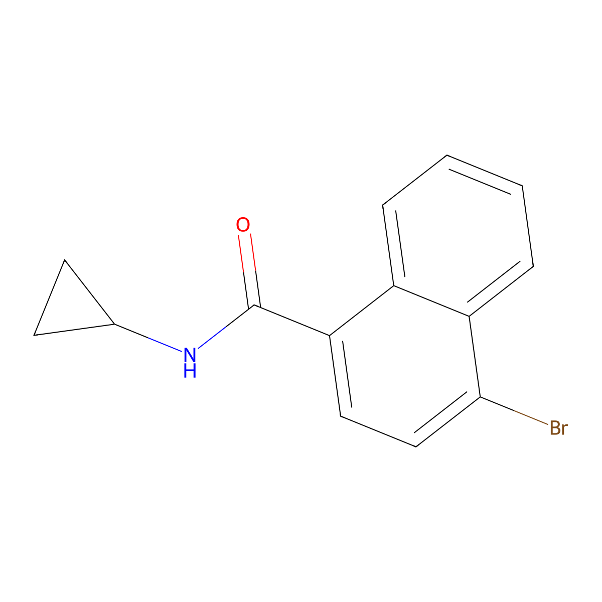 4-Bromo-N-cyclopropylnaphthalene-1-carboxamide molecular structure, CAS 1365271-49-3