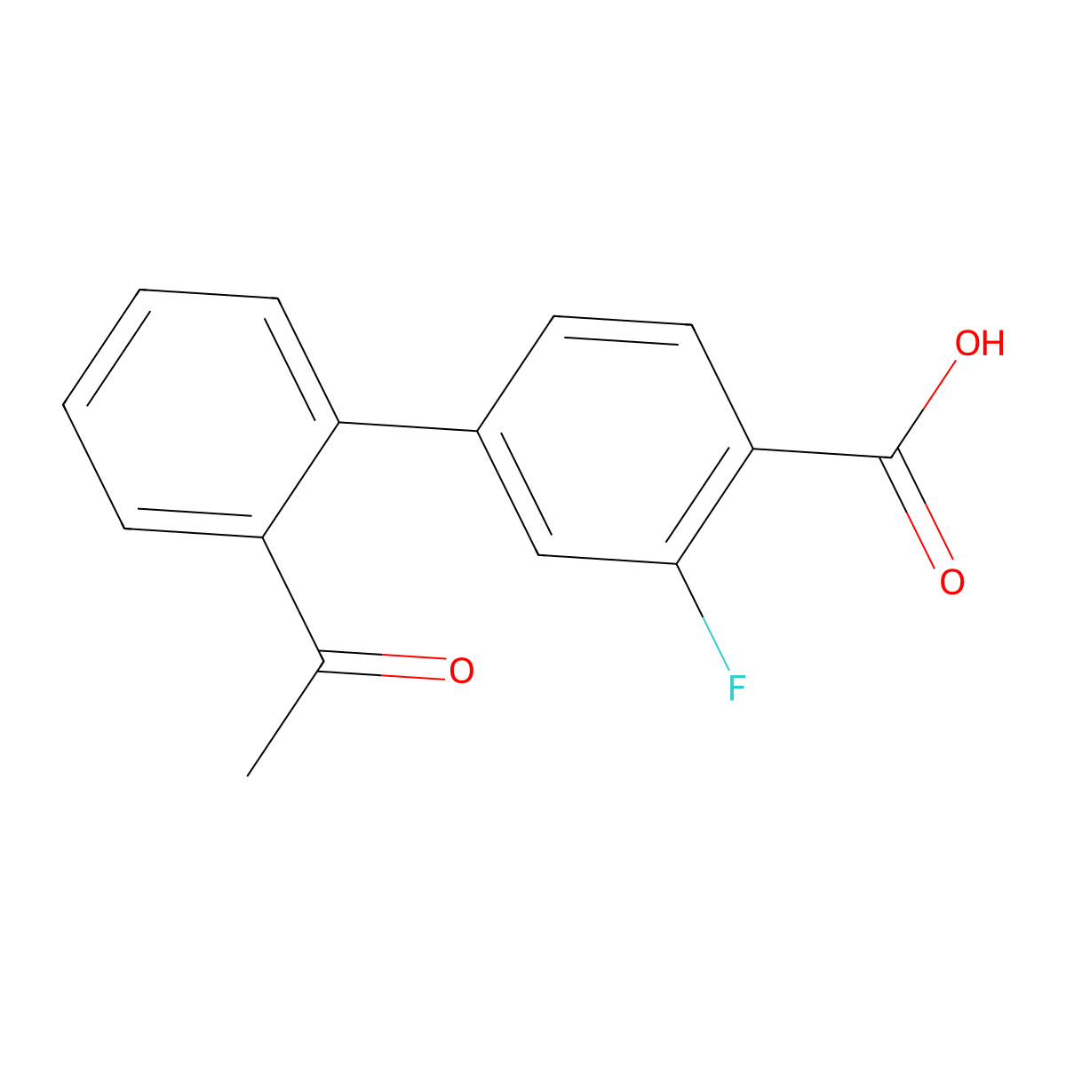 4-(2-Acetylphenyl)-2-fluorobenzoic acid molecular structure, CAS 1365271-52-8