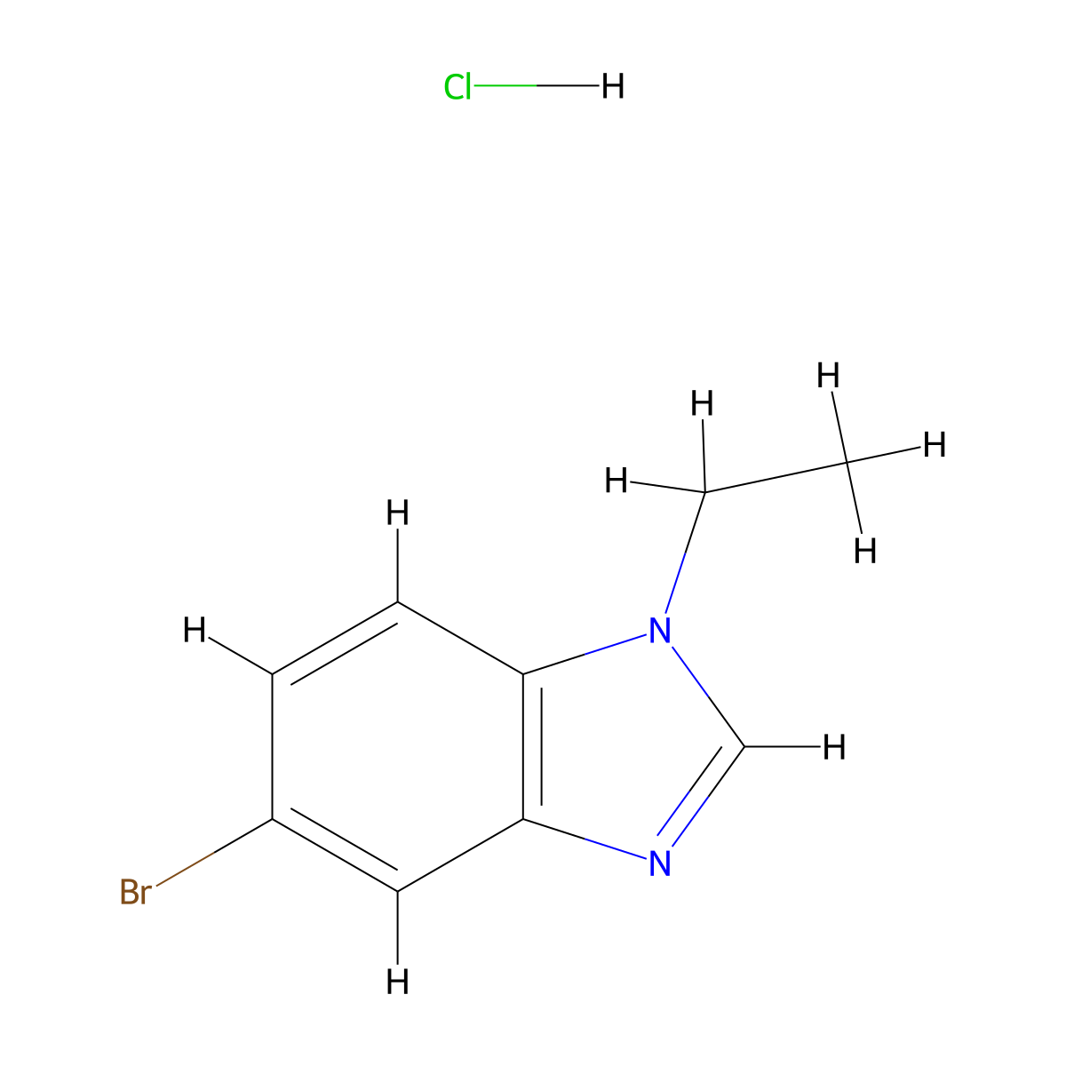 5-Bromo-1-ethylbenzoimidazole HCl molecular structure, CAS 1365271-54-0