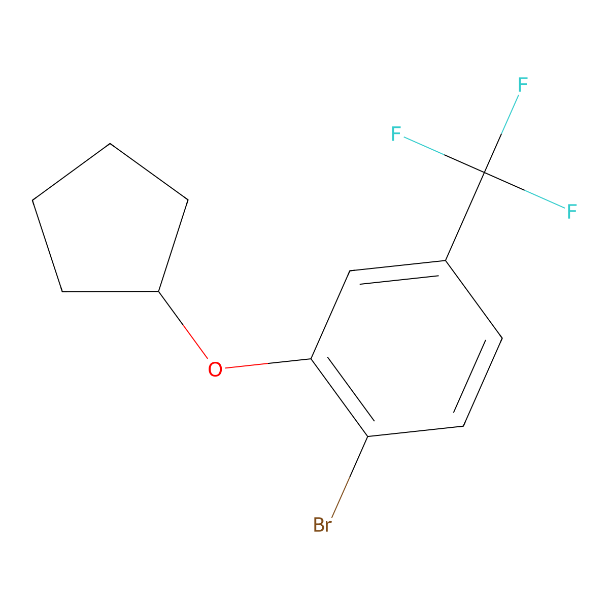 1-Bromo-2-(cyclopentyloxy)-4-(trifluoromethyl)benzene molecular structure, CAS 1365271-60-8