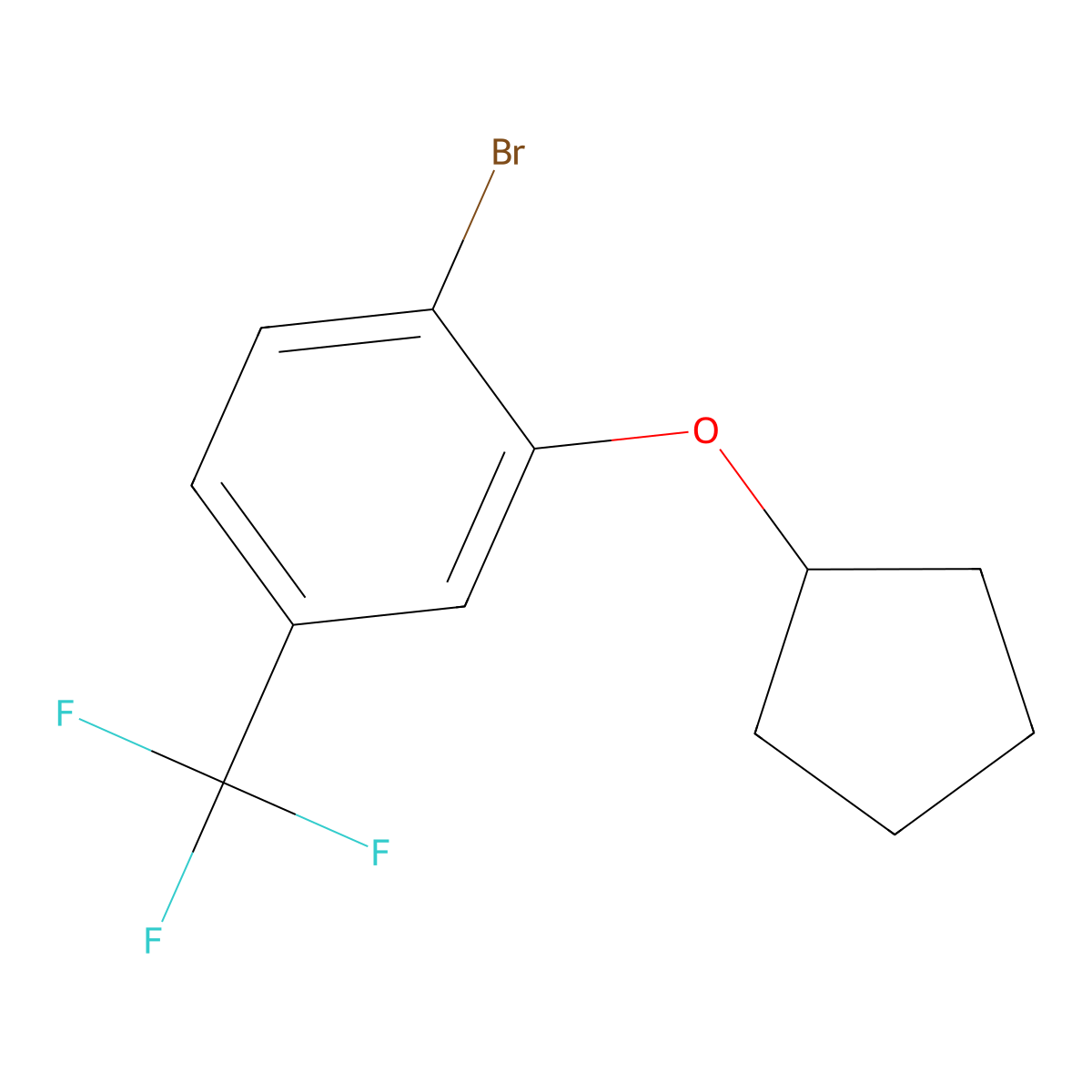 1-Bromo-2-(cyclopentyloxy)-4-(trifluoromethyl)benzene molecular structure, CAS 1365271-60-8