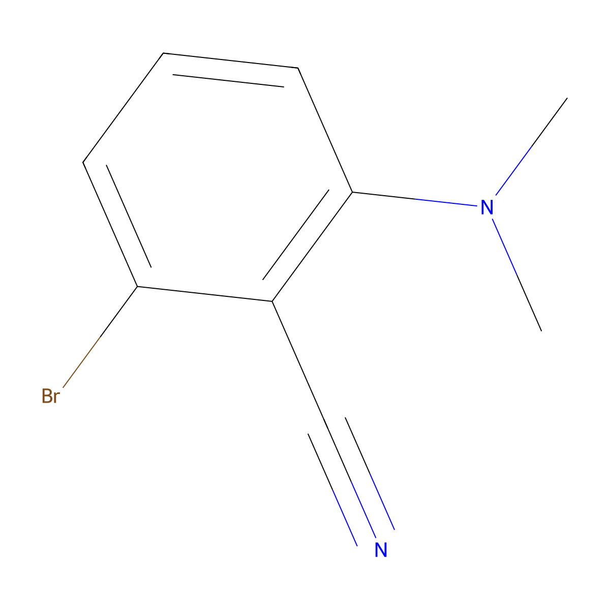 2-Bromo-6-(dimethylamino)benzonitrile molecular structure, CAS 1365271-61-9