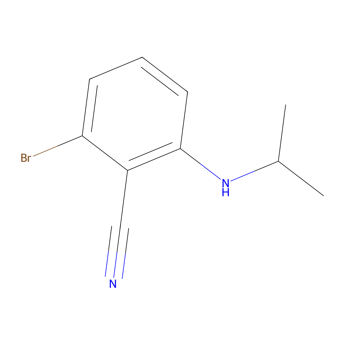 2-Bromo-6-(isopropylamino)benzonitrile molecular structure, CAS 1365271-62-0