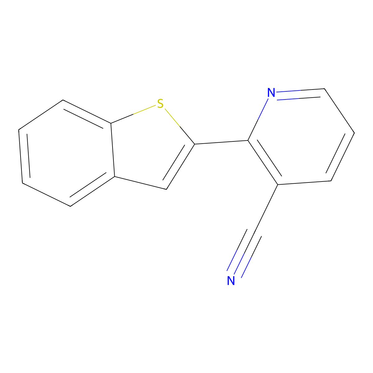 2-(1-Benzothiophen-2-yl)pyridine-3-carbonitrile molecular structure, CAS 1365271-71-1