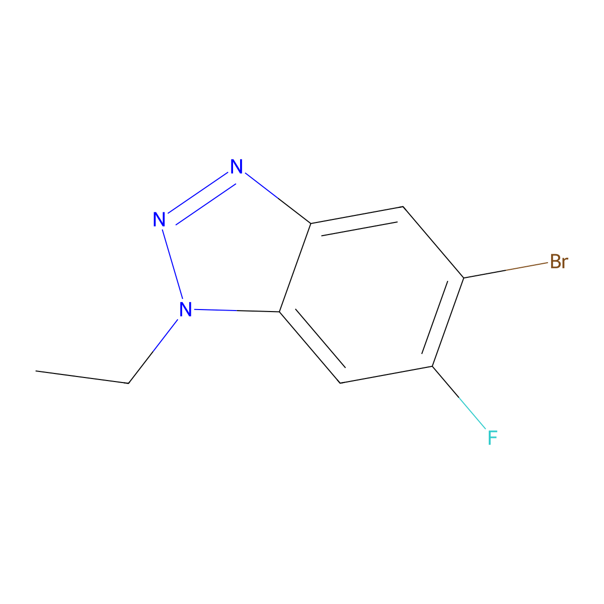 5-Bromo-1-ethyl-6-fluoro-1,2,3-benzotriazole molecular structure, CAS 1365271-72-2
