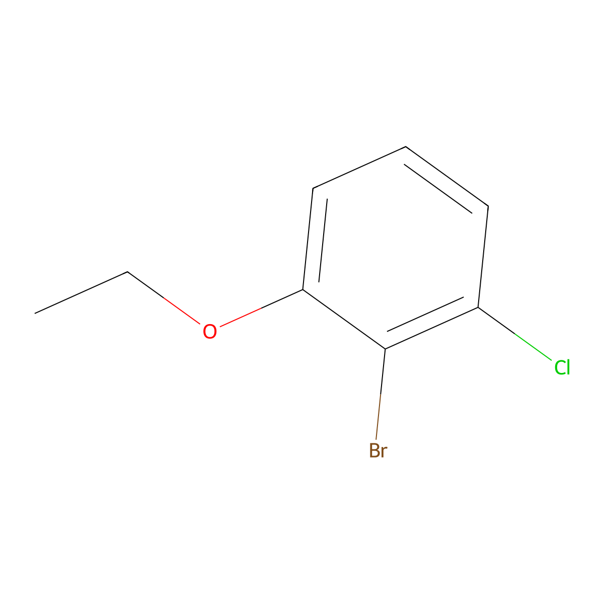 2-Bromo-1-chloro-3-ethoxybenzene molecular structure, CAS 1365271-74-4
