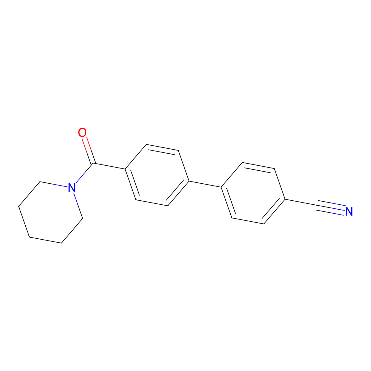 4-[4-(Piperidinocarbonyl)phenyl]benzonitrile molecular structure, CAS 1365271-75-5