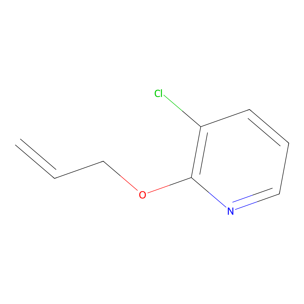 3-Chloro-2-(prop-2-en-1-yloxy)pyridine molecular structure, CAS 1365271-80-2