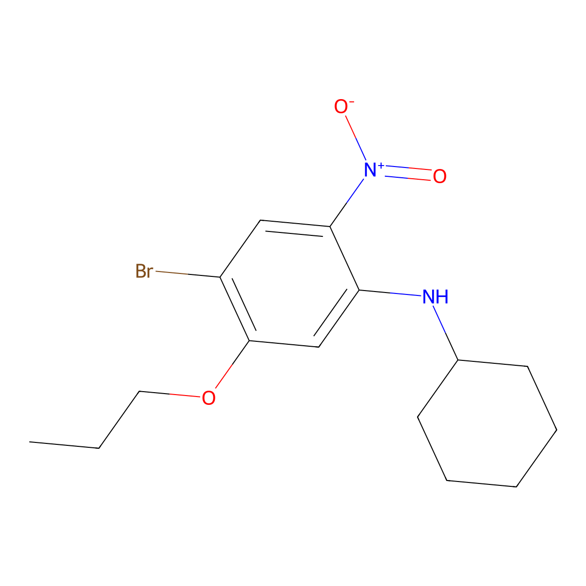 4-Bromo-N-cyclohexyl-2-nitro-5-propoxyaniline molecular structure, CAS 1365271-84-6