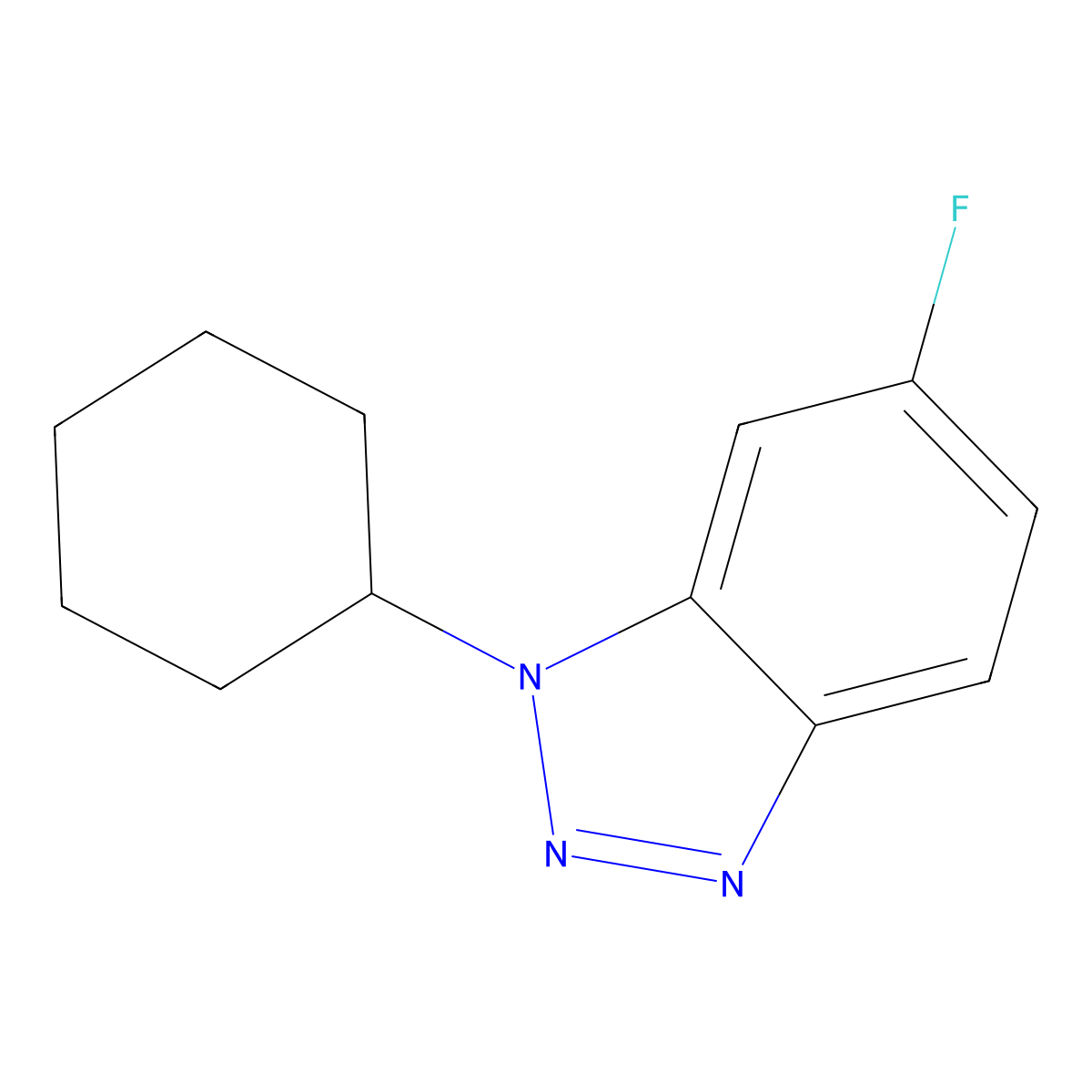 1-Cyclohexyl-6-fluoro-1,2,3-benzotriazole molecular structure, CAS 1365271-85-7