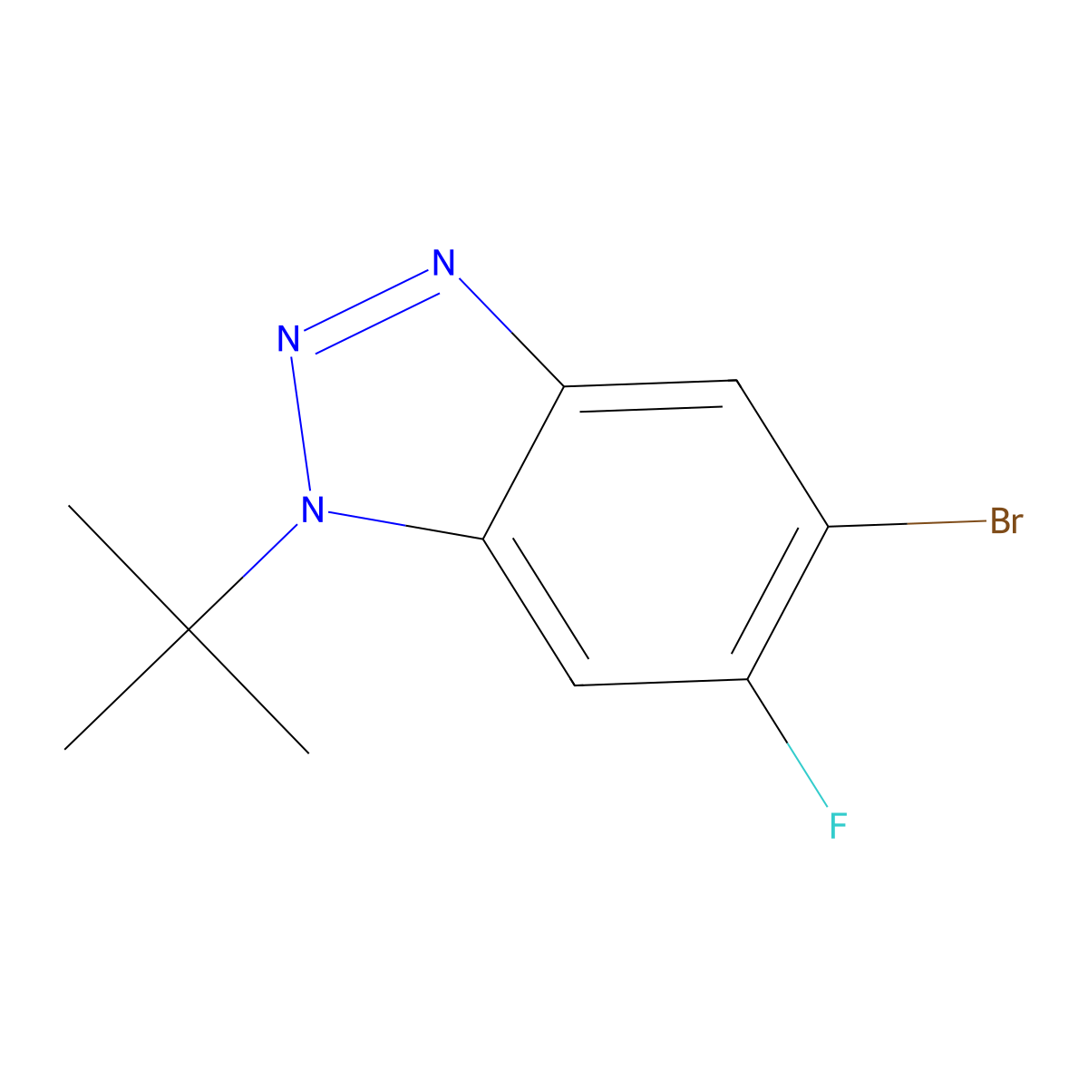 5-Bromo-1-tert-butyl-6-fluorobenzotriazole molecular structure, CAS 1365271-86-8