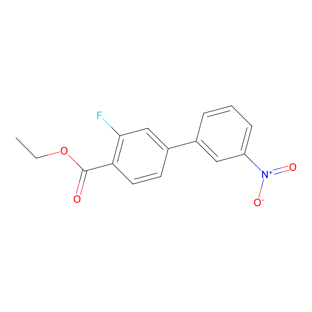 Ethyl 2-fluoro-4-(3-nitrophenyl)benzoate molecular structure, CAS 1365271-87-9
