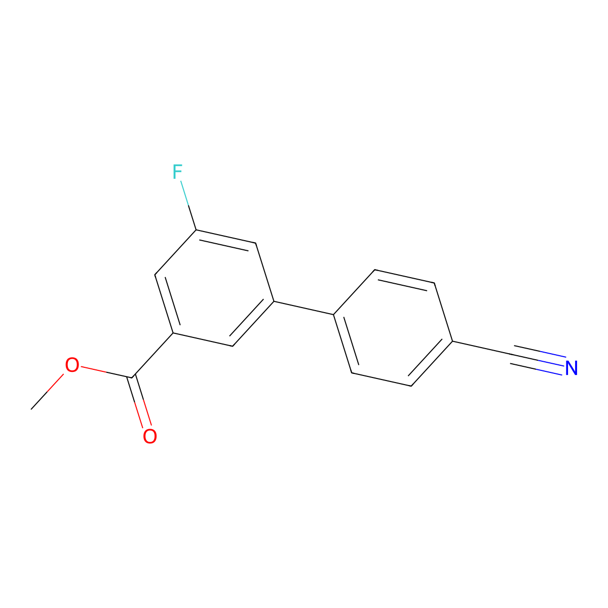 Methyl 3-(4-cyanophenyl)-5-fluorobenzoate molecular structure, CAS 1365271-88-0