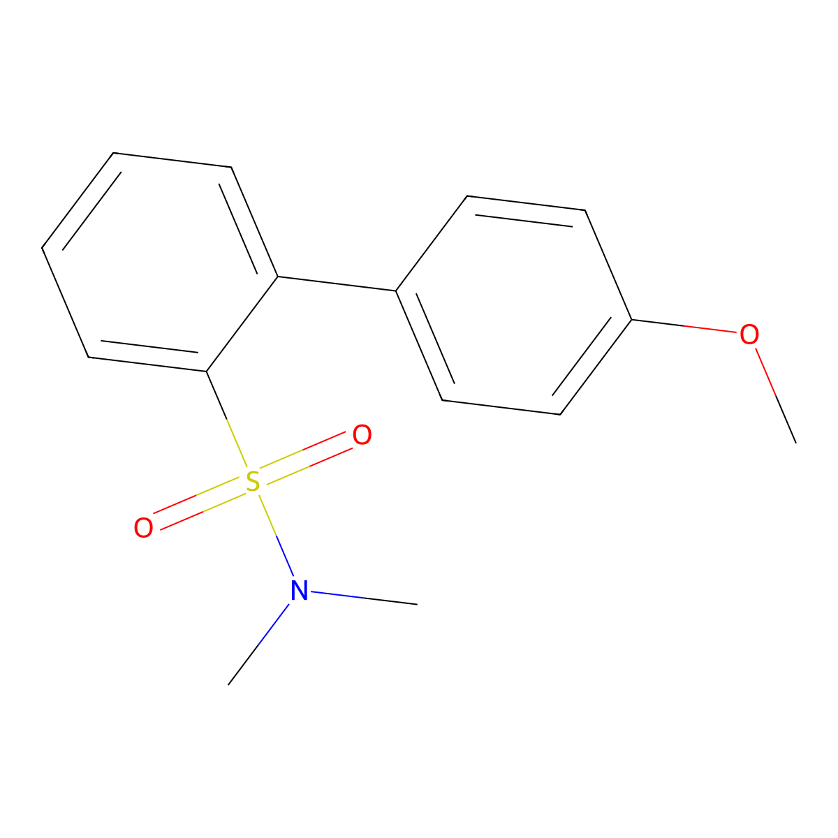 2-(4-Methoxyphenyl)-N,N-dimethylbenzenesulfonamide molecular structure, CAS 1365271-94-8