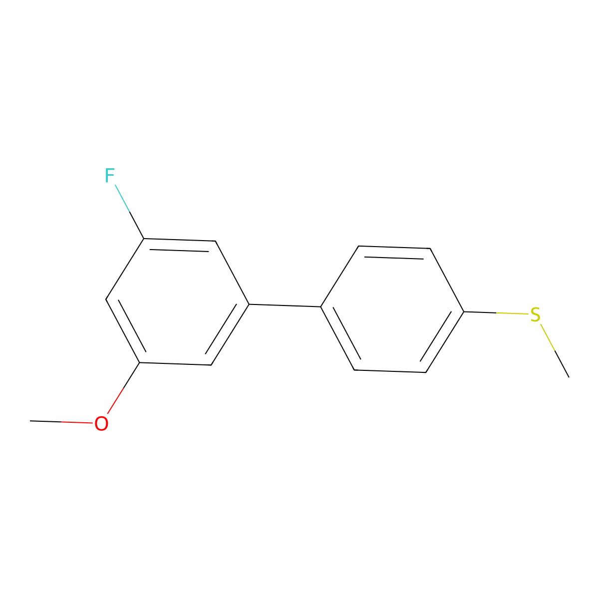 3-Fluoro-5-methoxy-4'-methylthiobiphenyl molecular structure, CAS 1365272-00-9