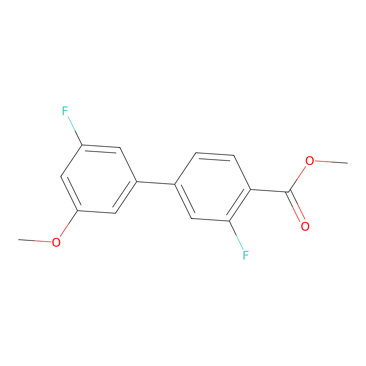 Methyl 2-fluoro-4-(3-fluoro-5-methoxyphenyl)benzoate molecular structure, CAS 1365272-01-0